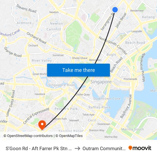 S'Goon Rd - Aft Farrer Pk Stn Exit G (07211) to Outram Community Hospital map