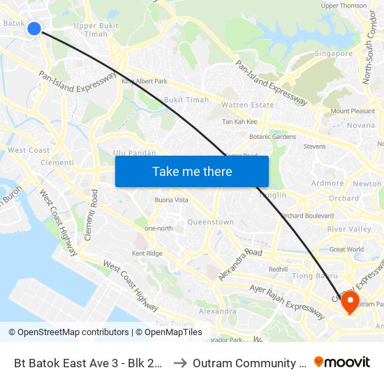 Bt Batok East Ave 3 - Blk 283 (43189) to Outram Community Hospital map