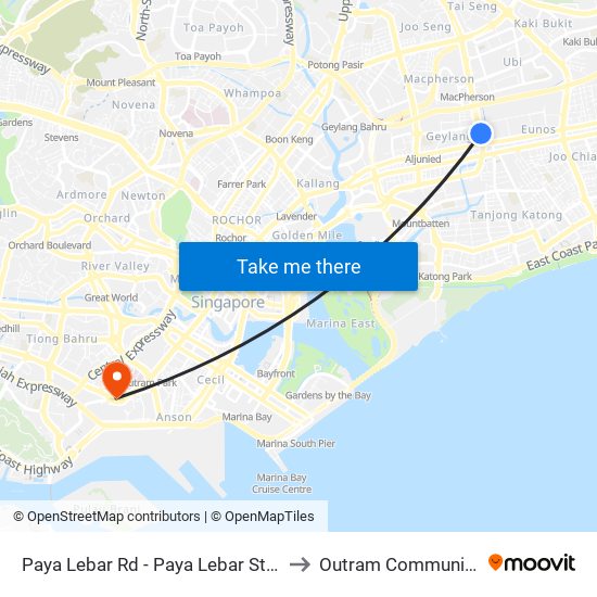 Paya Lebar Rd - Paya Lebar Stn Exit B (81111) to Outram Community Hospital map