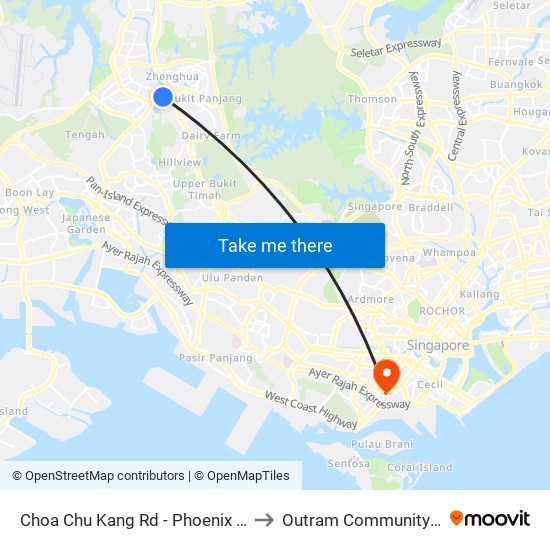 Choa Chu Kang Rd - Phoenix Stn (44141) to Outram Community Hospital map