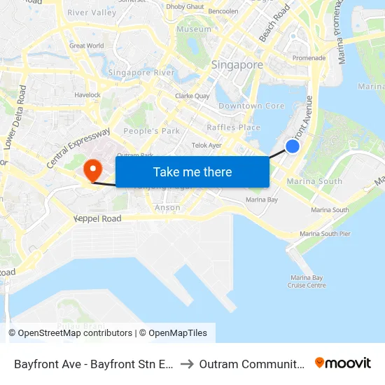 Bayfront Ave - Bayfront Stn Exit A (03519) to Outram Community Hospital map