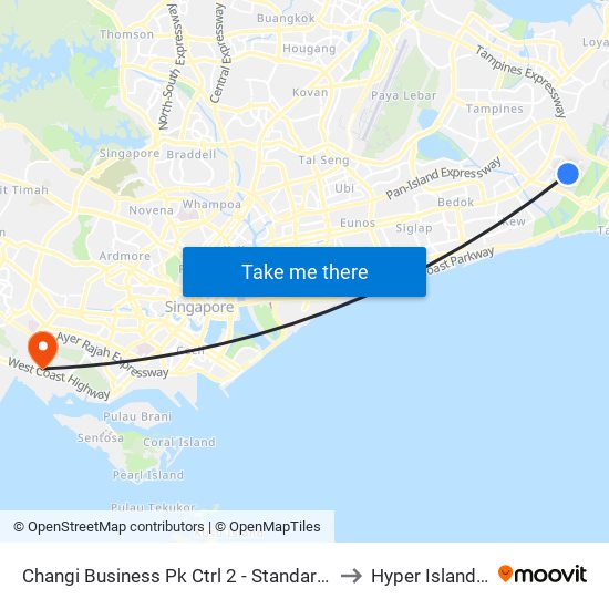 Changi Business Pk Ctrl 2 - Standard Chartered Bank (96371) to Hyper Island Singapore map