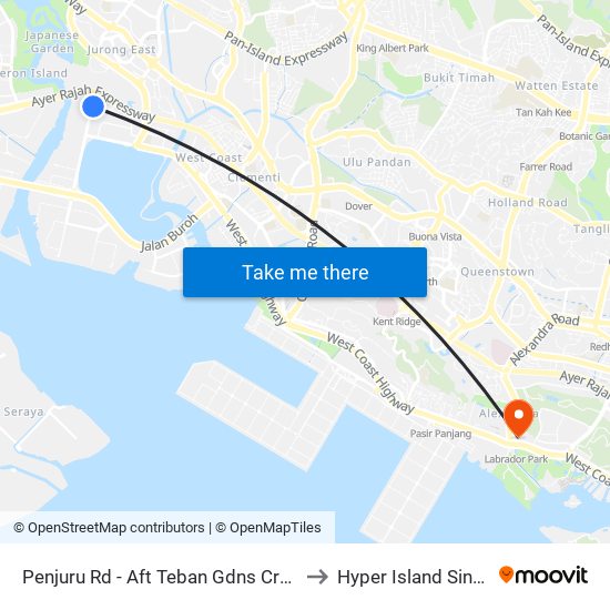 Penjuru Rd - Aft Teban Gdns Cres (29159) to Hyper Island Singapore map