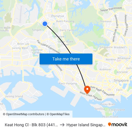 Keat Hong Cl - Blk 803 (44189) to Hyper Island Singapore map