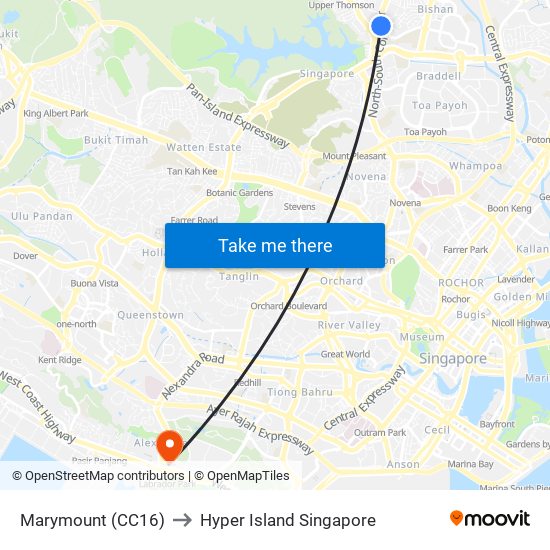 Marymount (CC16) to Hyper Island Singapore map