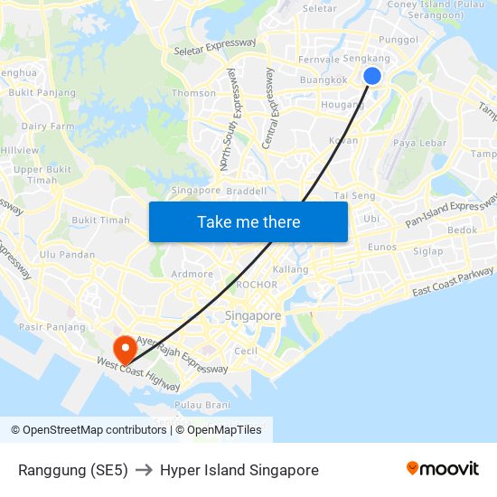 Ranggung (SE5) to Hyper Island Singapore map