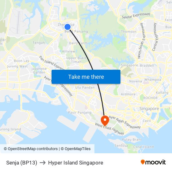 Senja (BP13) to Hyper Island Singapore map