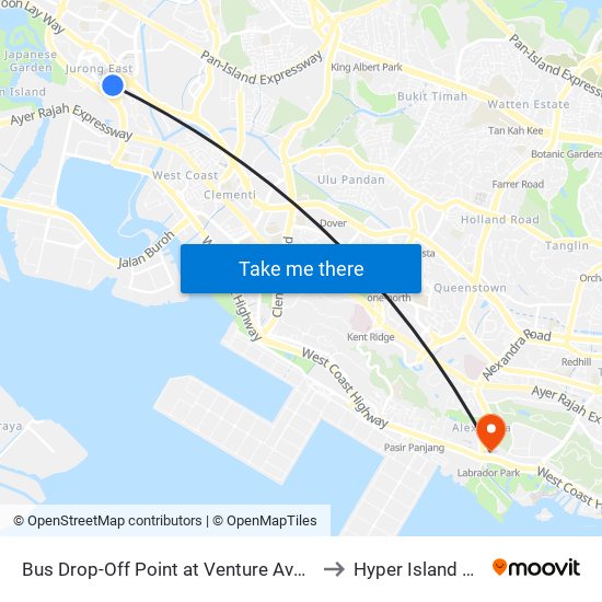 Bus Drop-Off Point at Venture Avenue (Opp Big Box) to Hyper Island Singapore map