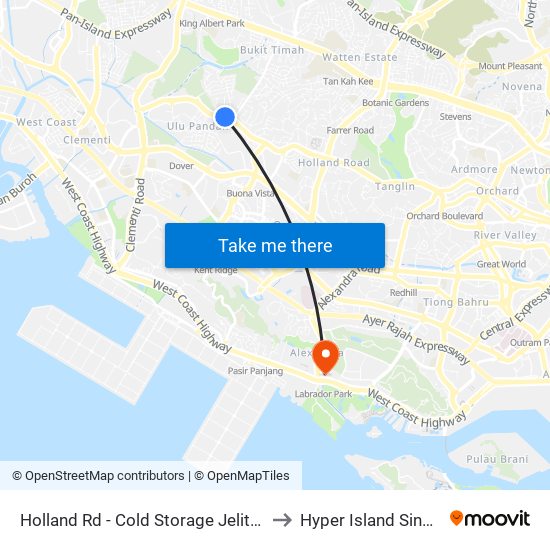 Holland Rd - Cold Storage Jelita (11291) to Hyper Island Singapore map