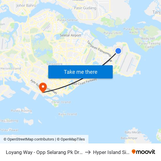 Loyang Way - Opp Selarang Pk Drug Reh. (97089) to Hyper Island Singapore map