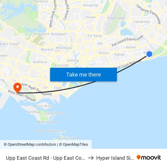 Upp East Coast Rd - Upp East Coast Ter (94009) to Hyper Island Singapore map