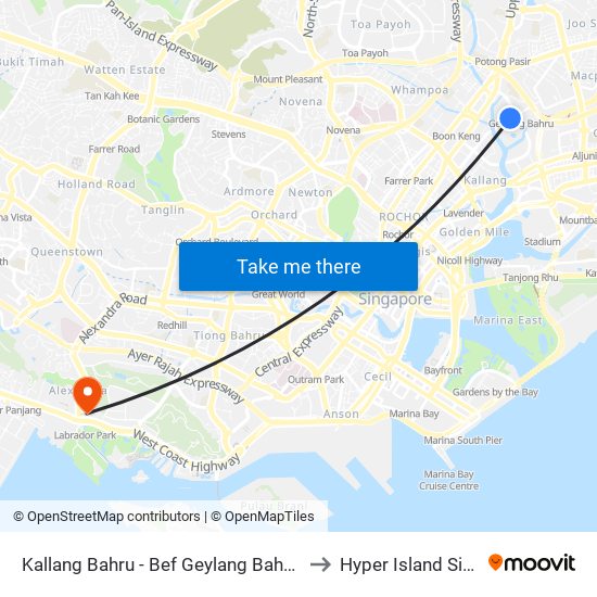 Kallang Bahru - Bef Geylang Bahru Stn (60031) to Hyper Island Singapore map