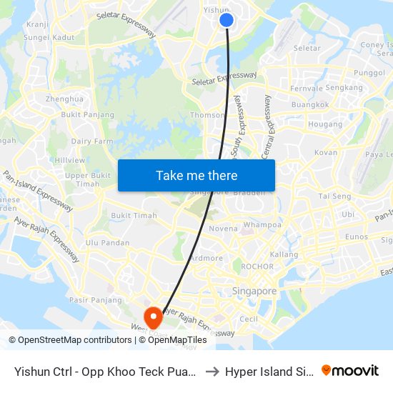 Yishun Ctrl - Opp Khoo Teck Puat Hosp (59349) to Hyper Island Singapore map