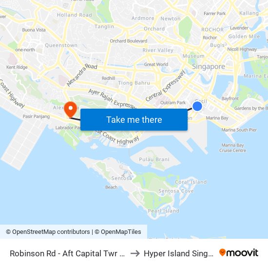 Robinson Rd - Aft Capital Twr (03111) to Hyper Island Singapore map