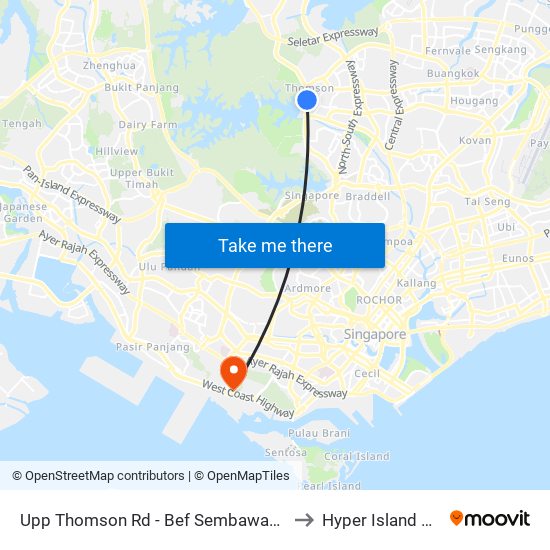 Upp Thomson Rd - Bef Sembawang Hills Fc (56029) to Hyper Island Singapore map