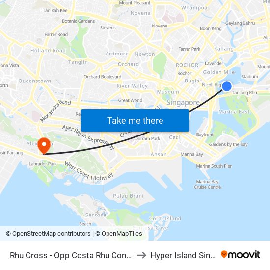 Rhu Cross - Opp Costa Rhu Condo (90079) to Hyper Island Singapore map