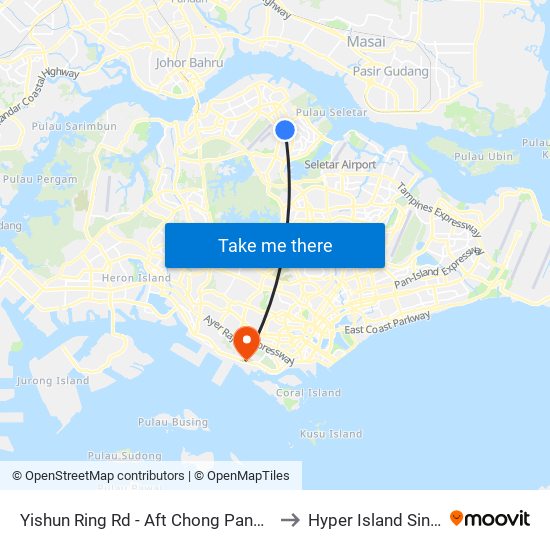 Yishun Ring Rd - Aft Chong Pang Cc (59139) to Hyper Island Singapore map