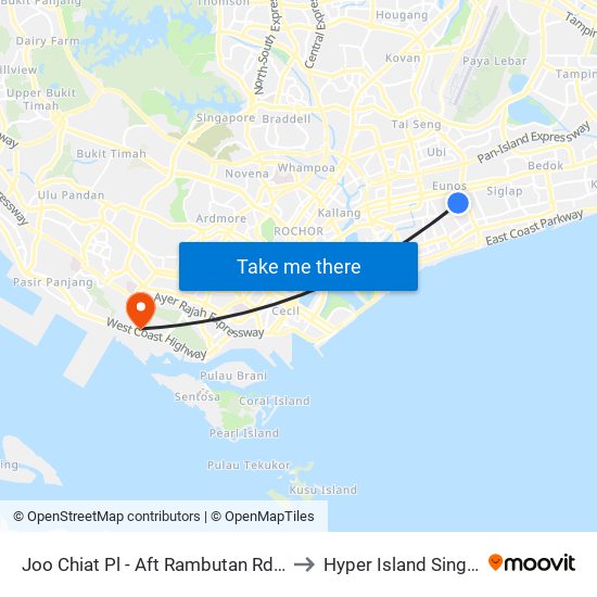 Joo Chiat Pl - Aft Rambutan Rd (82179) to Hyper Island Singapore map