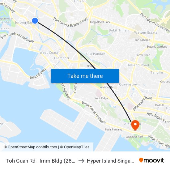 Toh Guan Rd - Imm Bldg (28659) to Hyper Island Singapore map