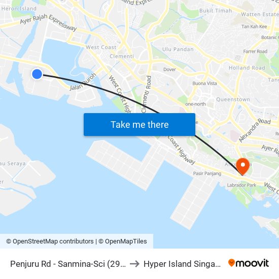 Penjuru Rd - Sanmina-Sci (29019) to Hyper Island Singapore map