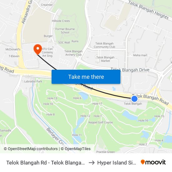 Telok Blangah Rd - Telok Blangah Stn (14161) to Hyper Island Singapore map