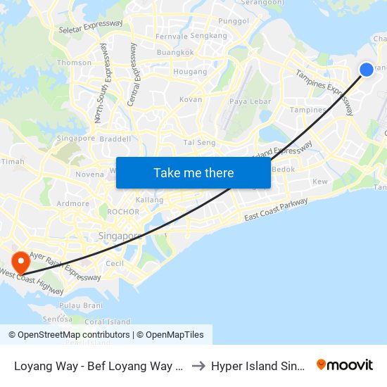 Loyang Way - Bef Loyang Way 1 (98131) to Hyper Island Singapore map