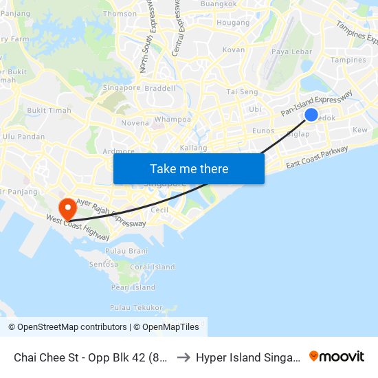 Chai Chee St - Opp Blk 42 (84549) to Hyper Island Singapore map