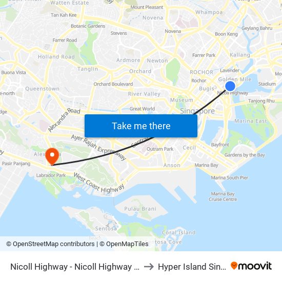 Nicoll Highway - Nicoll Highway Stn (80169) to Hyper Island Singapore map
