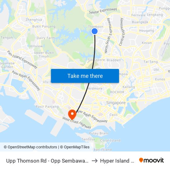 Upp Thomson Rd - Opp Sembawang Hills Fc (56021) to Hyper Island Singapore map