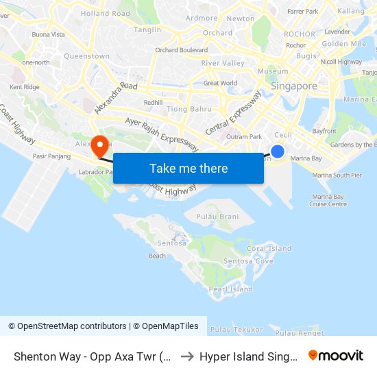 Shenton Way - Opp Axa Twr (03217) to Hyper Island Singapore map