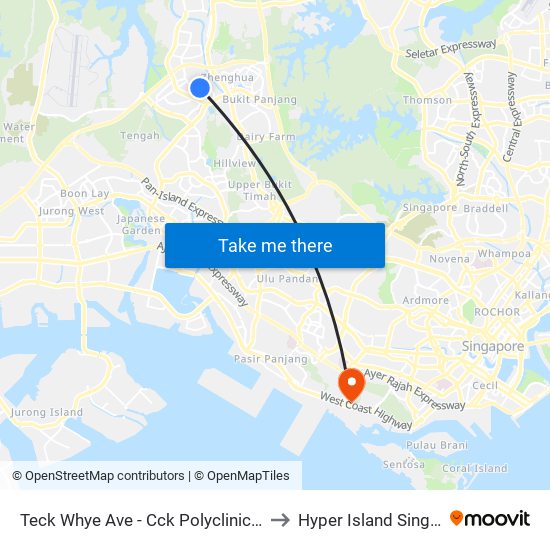 Teck Whye Ave - Cck Polyclinic (44299) to Hyper Island Singapore map