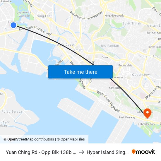 Yuan Ching Rd - Opp Blk 138b (21769) to Hyper Island Singapore map