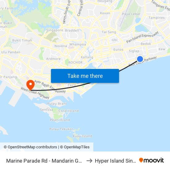 Marine Parade Rd - Mandarin Gdns (93029) to Hyper Island Singapore map