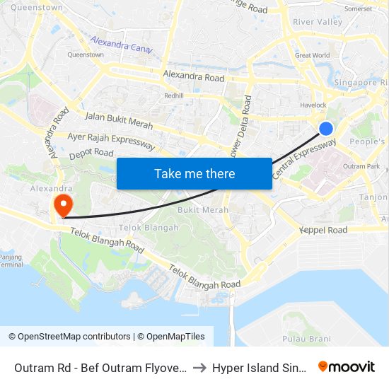 Outram Rd - Bef Outram Flyover (06049) to Hyper Island Singapore map