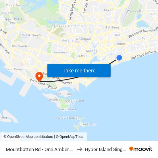 Mountbatten Rd - One Amber (92099) to Hyper Island Singapore map