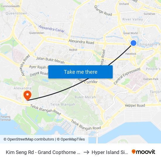 Kim Seng Rd - Grand Copthorne Hotel (06129) to Hyper Island Singapore map
