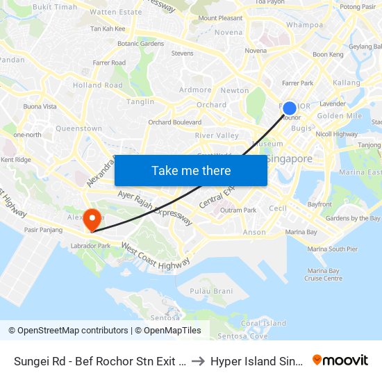 Sungei Rd - Bef Rochor Stn Exit B (07539) to Hyper Island Singapore map