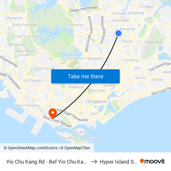 Yio Chu Kang Rd - Bef Yio Chu Kang Chapel (63219) to Hyper Island Singapore map