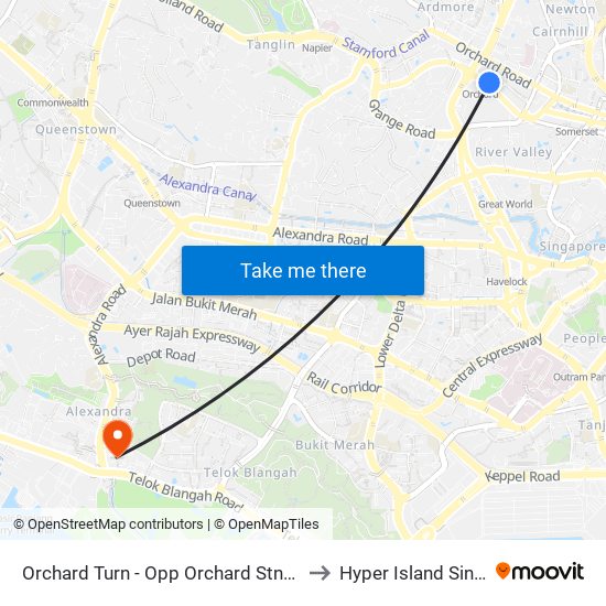 Orchard Turn - Opp Orchard Stn/Ion (09023) to Hyper Island Singapore map