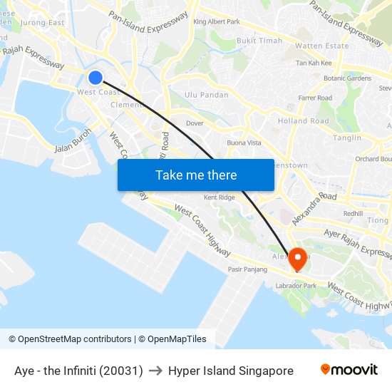 Aye - the Infiniti (20031) to Hyper Island Singapore map
