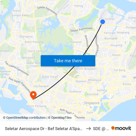 Seletar Aerospace Dr - Bef Seletar A'Space Rise (68081) to SDE @ NUS map
