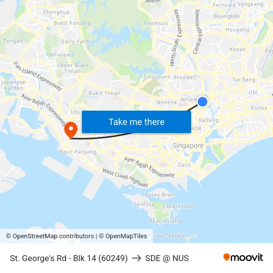 St. George's Rd - Blk 14 (60249) to SDE @ NUS map