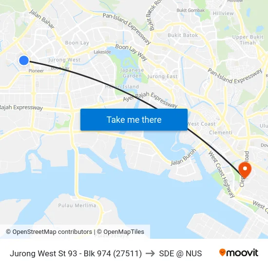 Jurong West St 93 - Blk 974 (27511) to SDE @ NUS map