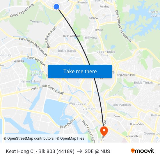 Keat Hong Cl - Blk 803 (44189) to SDE @ NUS map