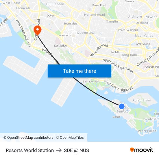 Resorts World Station to SDE @ NUS map