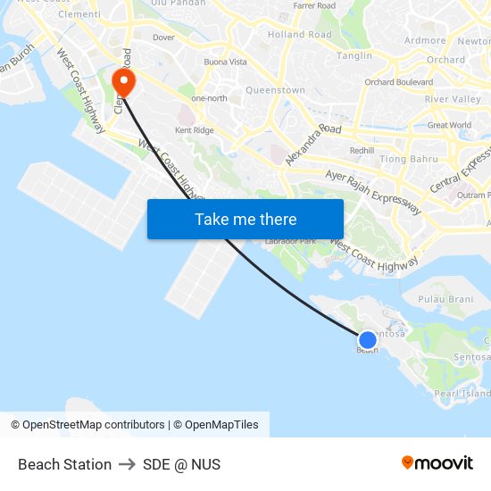 Beach Station to SDE @ NUS map