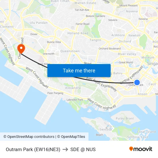 Outram Park (EW16|NE3) to SDE @ NUS map