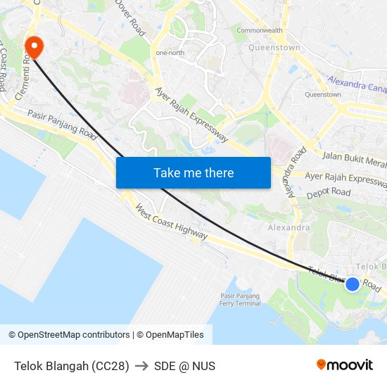 Telok Blangah (CC28) to SDE @ NUS map