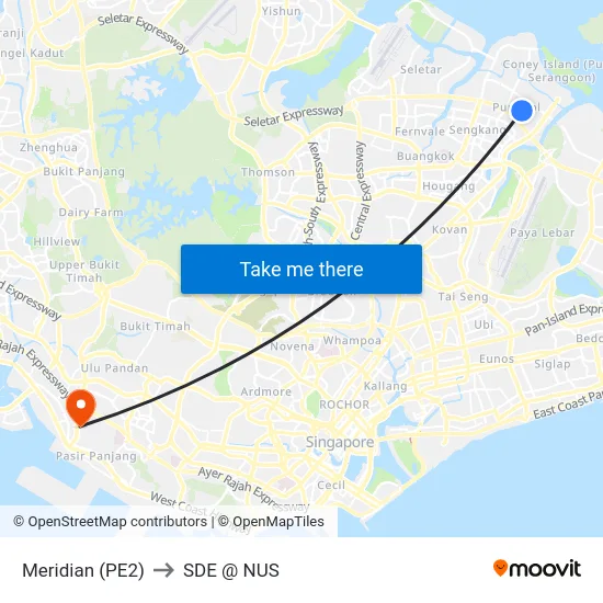 Meridian (PE2) to SDE @ NUS map