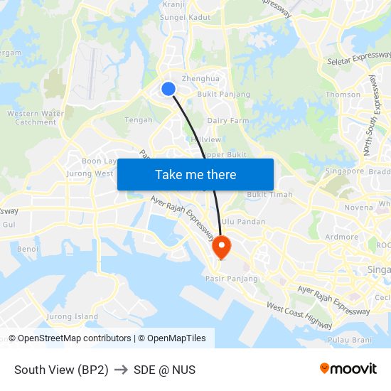 South View (BP2) to SDE @ NUS map